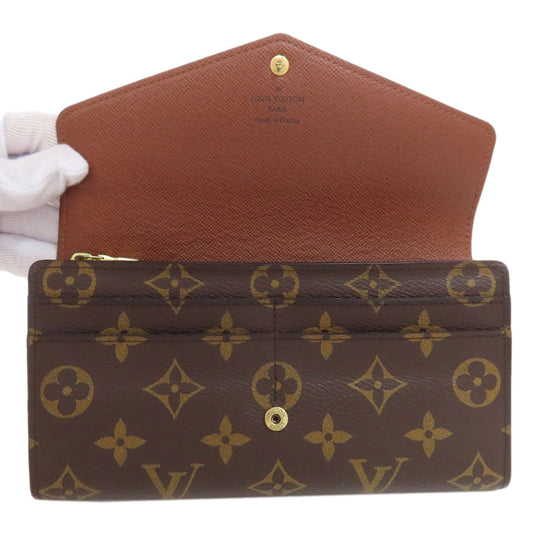 LOUIS VUITTON Long Wallet Purse M60531 Monogram canvas Brown Portefeuille Sara Women Used Authentic