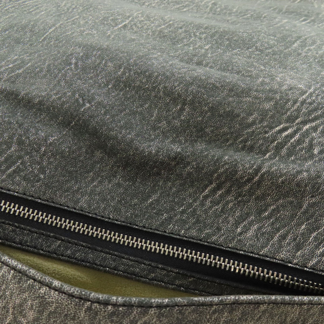 JIMMY CHOO Tote Bag leather gray Biker Chain Women Used Authentic
