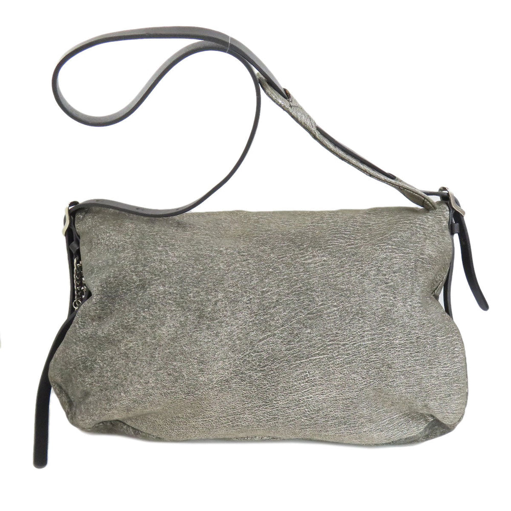 JIMMY CHOO Tote Bag leather gray Biker Chain Women Used Authentic