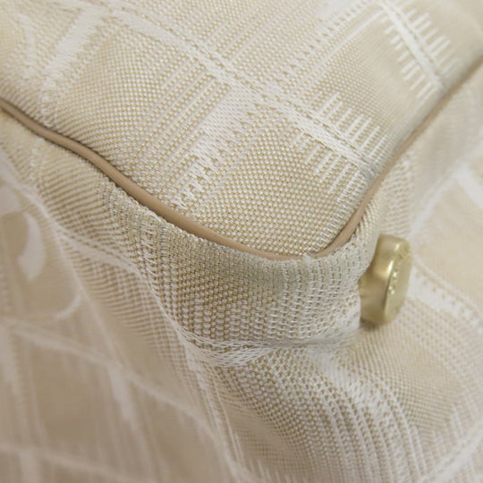 CHANEL Tote Bag Nylon jacquard beige New Travel Line MM Women Used Authentic