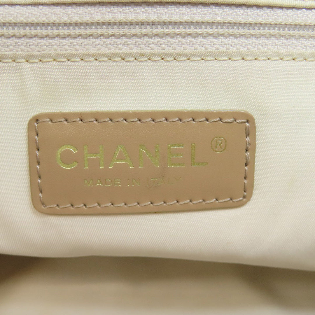 CHANEL Tote Bag Nylon jacquard beige New Travel Line MM Women Used Authentic