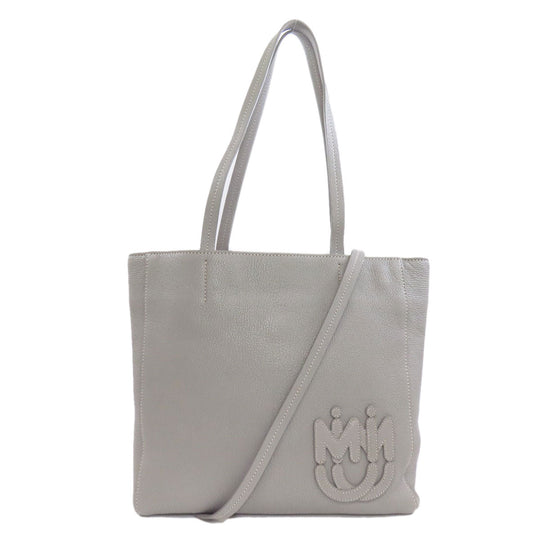 MIUMIU Tote Bag 5BG226 leather gray 2WAY