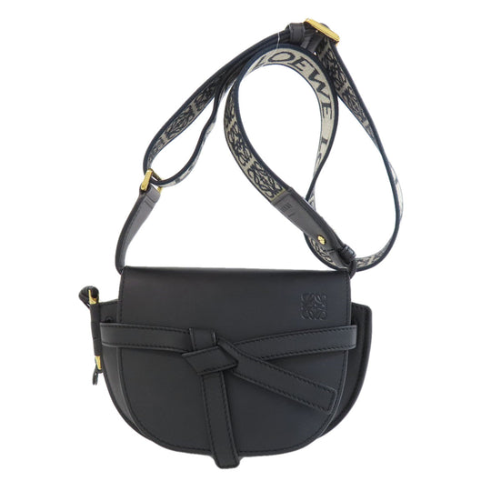 LOEWE Shoulder Bag Calfskin black gatedual mini Women Used Authentic