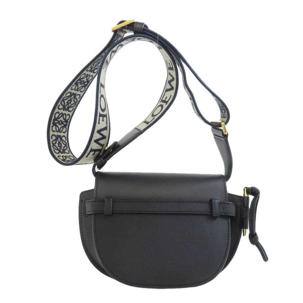 LOEWE Shoulder Bag Calfskin black gatedual mini Women Used Authentic