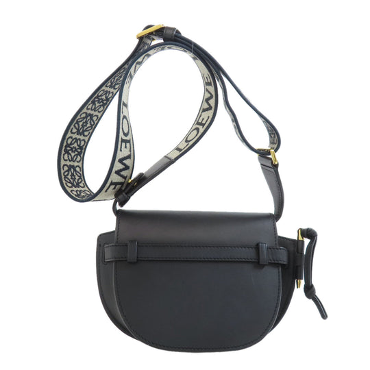 LOEWE Shoulder Bag Calfskin black gatedual mini Women Used Authentic
