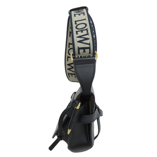 LOEWE Shoulder Bag Calfskin black gatedual mini Women Used Authentic