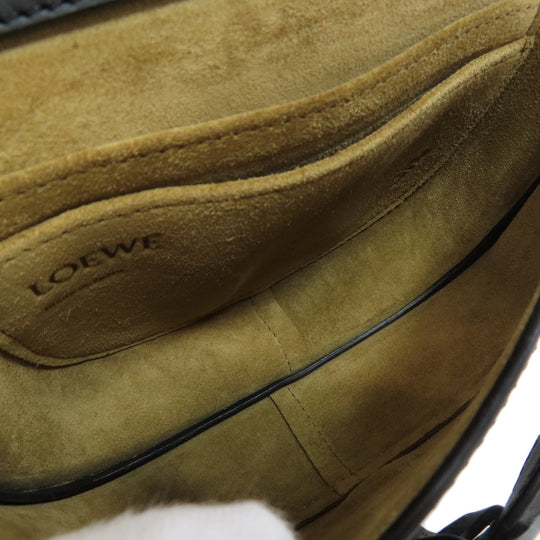 LOEWE Shoulder Bag Calfskin black gatedual mini Women Used Authentic