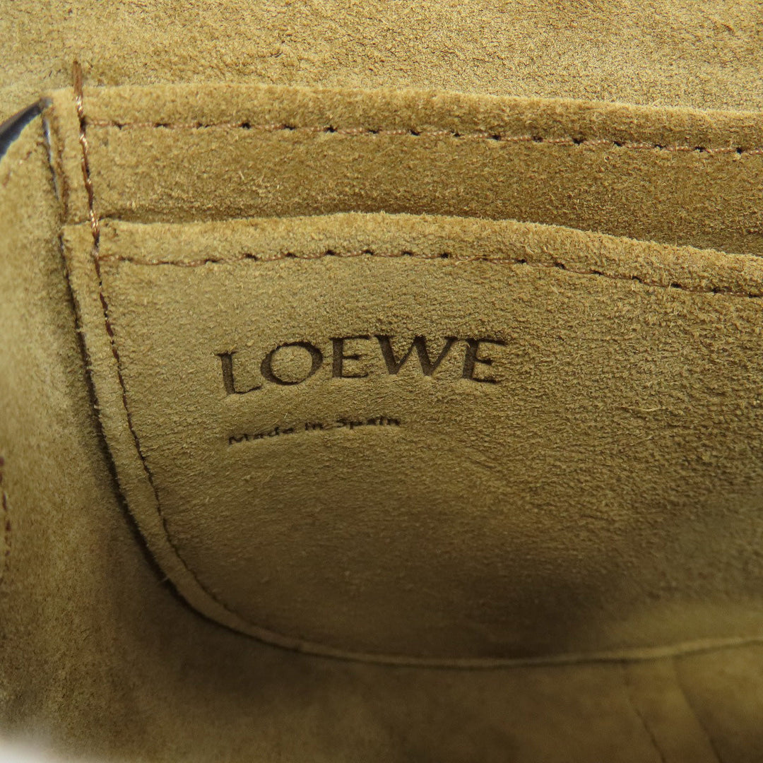 LOEWE Shoulder Bag Calfskin black gatedual mini Women Used Authentic