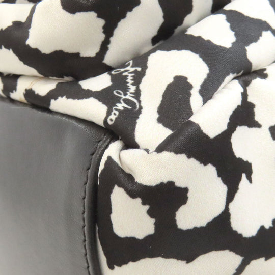 JIMMY CHOO Backpack Nylon black Dalmatian Pattern Women Used Authentic
