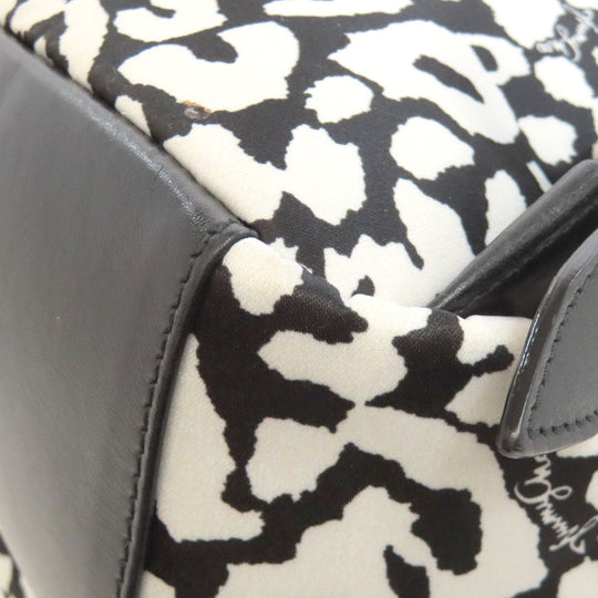 JIMMY CHOO Backpack Nylon black Dalmatian Pattern Women Used Authentic