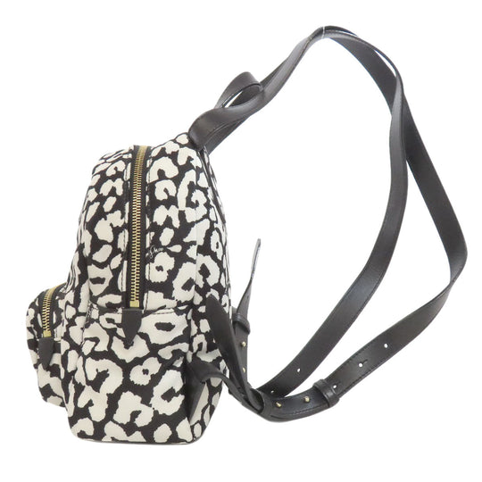 JIMMY CHOO Backpack Nylon black Dalmatian Pattern Women Used Authentic