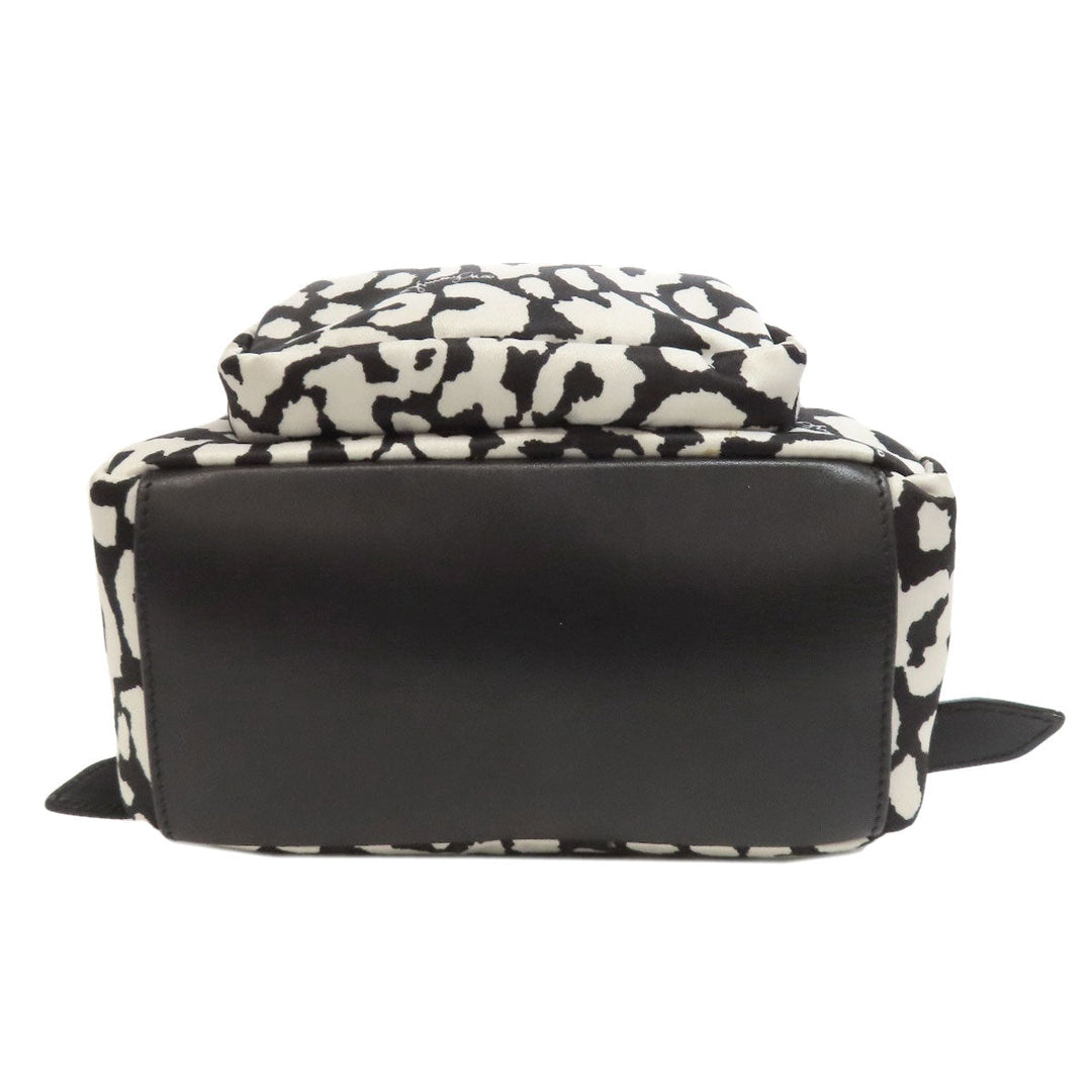 JIMMY CHOO Backpack Nylon black Dalmatian Pattern Women Used Authentic