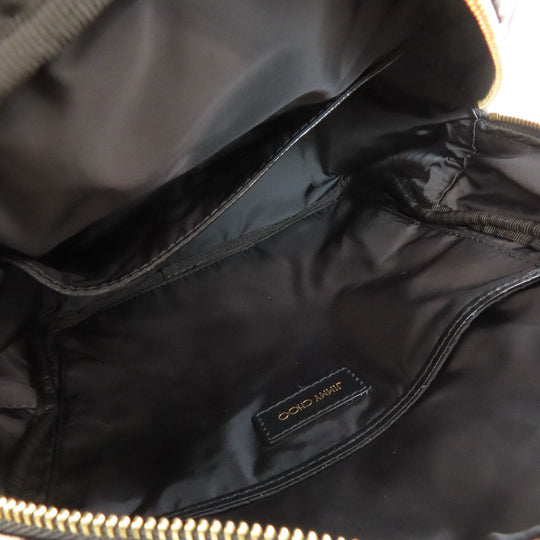 JIMMY CHOO Backpack Nylon black Dalmatian Pattern Women Used Authentic