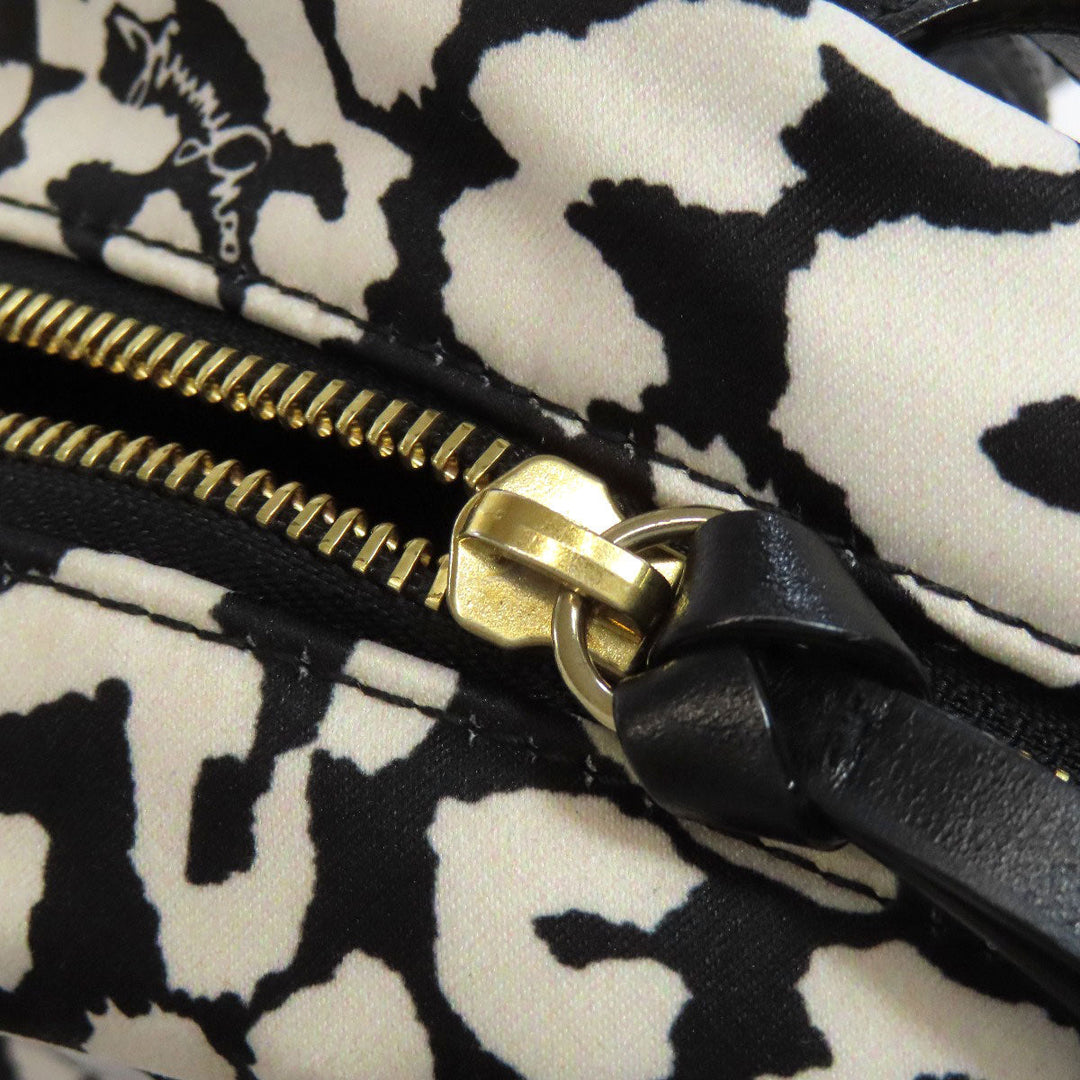 JIMMY CHOO Backpack Nylon black Dalmatian Pattern Women Used Authentic