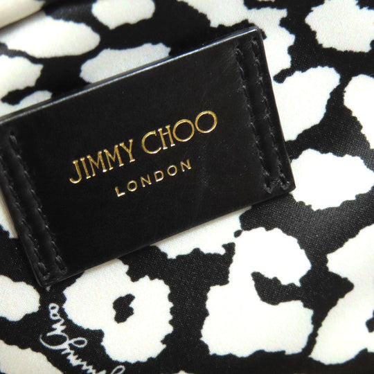 JIMMY CHOO Backpack Nylon black Dalmatian Pattern Women Used Authentic