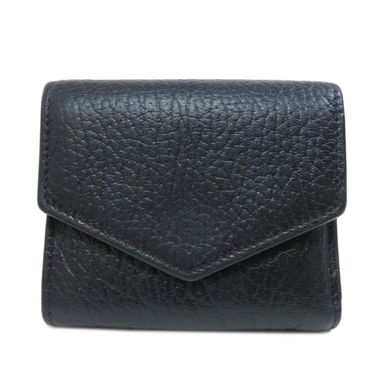 Maison Margiela Bifold Wallet leather black Tri-fold wallet Women Used Authentic