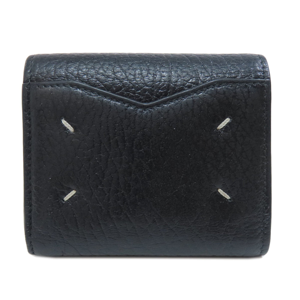 Maison Margiela Bifold Wallet leather black Tri-fold wallet Women Used Authentic