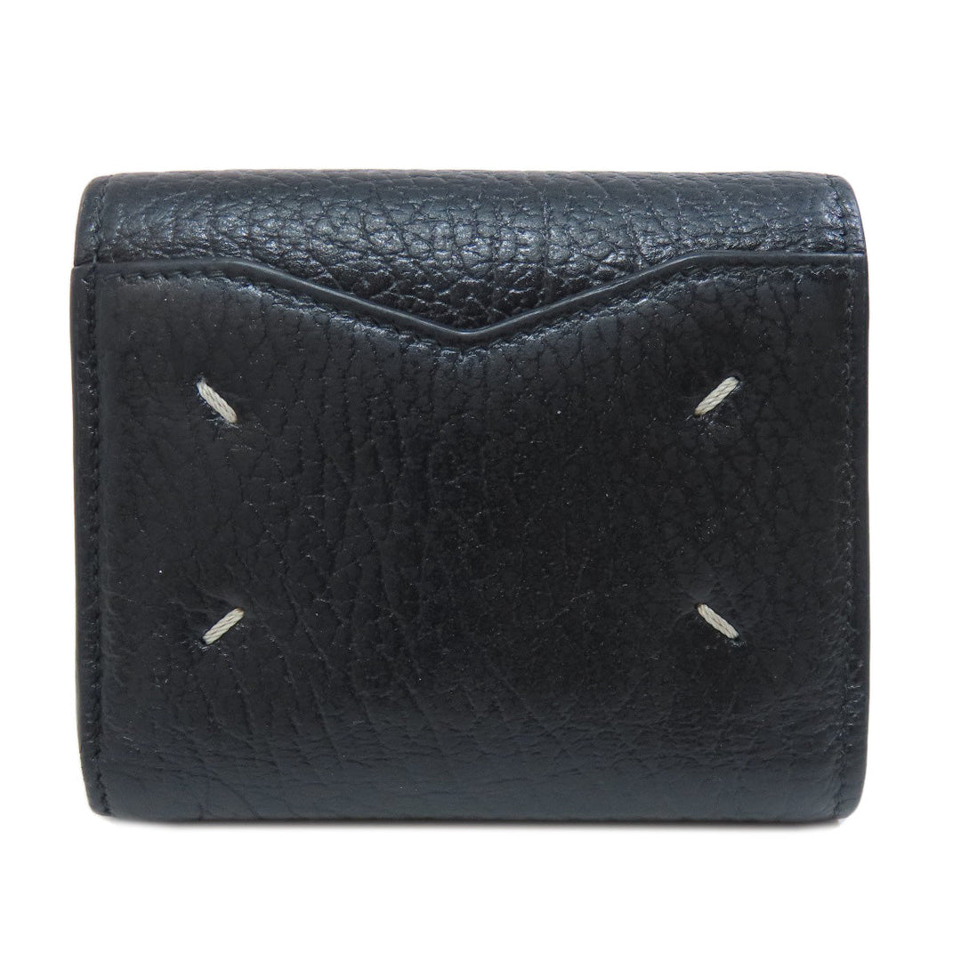 Maison Margiela Bifold Wallet leather black Tri-fold wallet Women Used Authentic