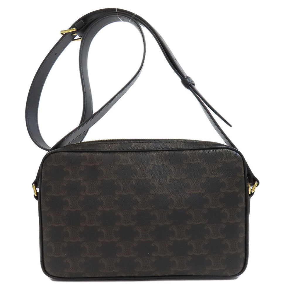 CELINE Shoulder Bag PVC Brown Triomphe