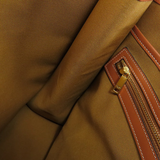 CELINE Tote Bag PVC Brown Triomphe Women Used Authentic