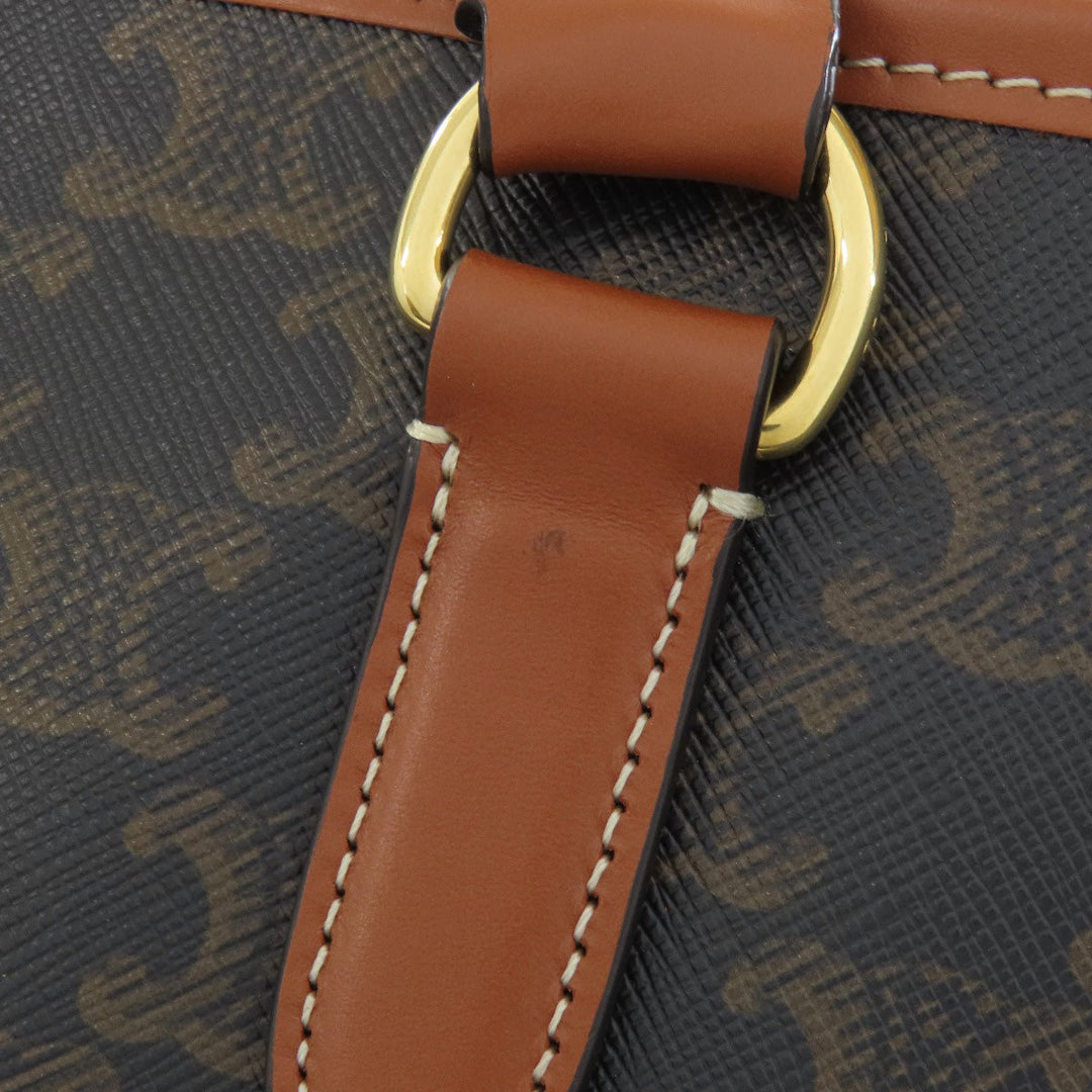 CELINE Tote Bag PVC Brown Triomphe Women Used Authentic