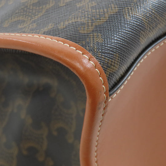 CELINE Tote Bag PVC Brown Triomphe Women Used Authentic