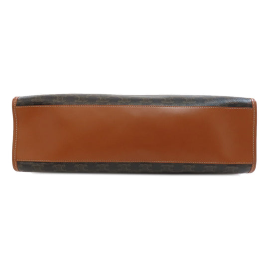 CELINE Tote Bag PVC Brown Triomphe Women Used Authentic