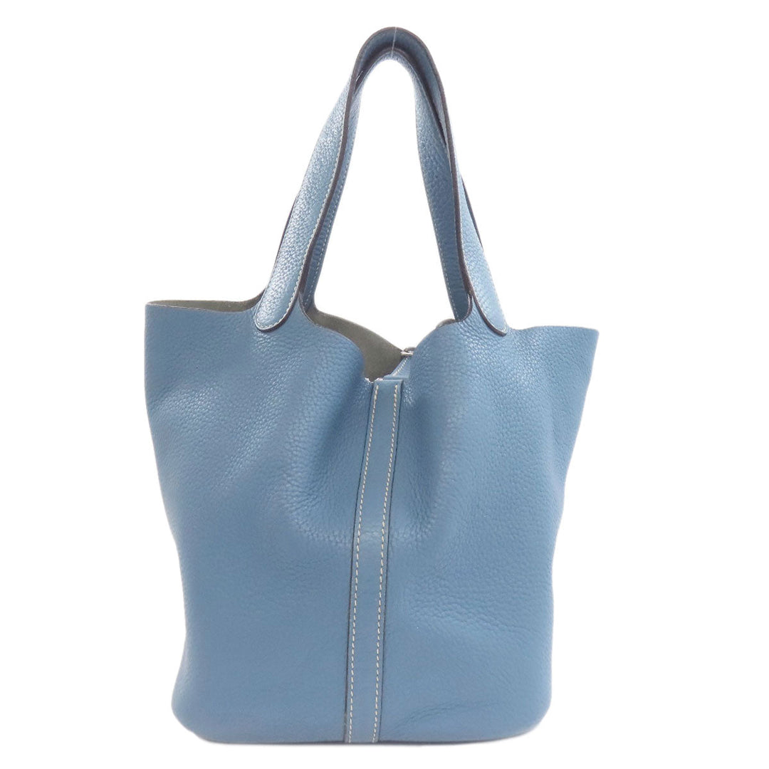 HERMES Handbag Taurillon Clemence blue Picotin Lock MM SilverMetal Women Used Authentic