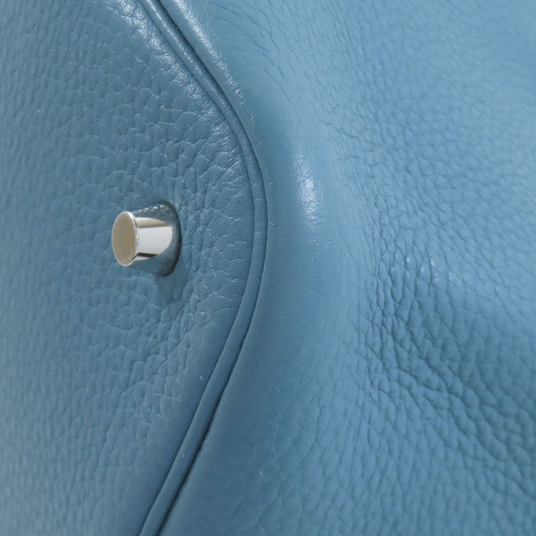 HERMES Handbag Taurillon Clemence blue Picotin Lock MM SilverMetal Women Used Authentic