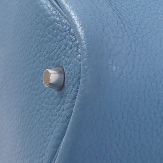 HERMES Handbag Taurillon Clemence blue Picotin Lock MM SilverMetal Women Used Authentic