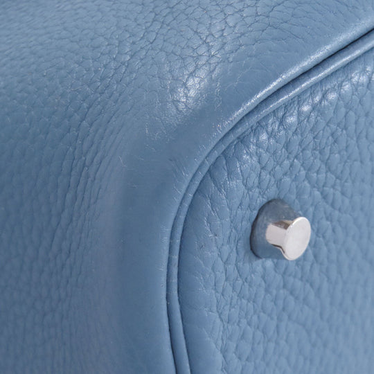 HERMES Handbag Taurillon Clemence blue Picotin Lock MM SilverMetal Women Used Authentic