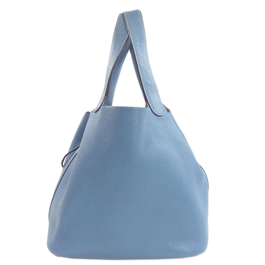 HERMES Handbag Taurillon Clemence blue Picotin Lock MM SilverMetal Women Used Authentic