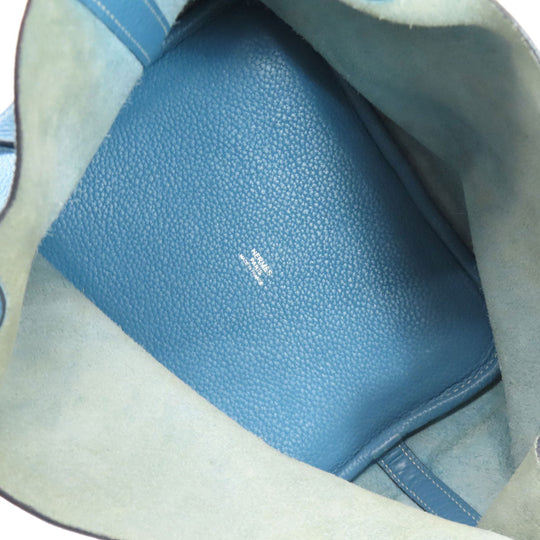 HERMES Handbag Taurillon Clemence blue Picotin Lock MM SilverMetal Women Used Authentic