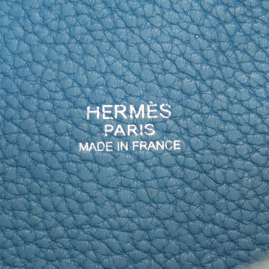 HERMES Handbag Taurillon Clemence blue Picotin Lock MM SilverMetal Women Used Authentic
