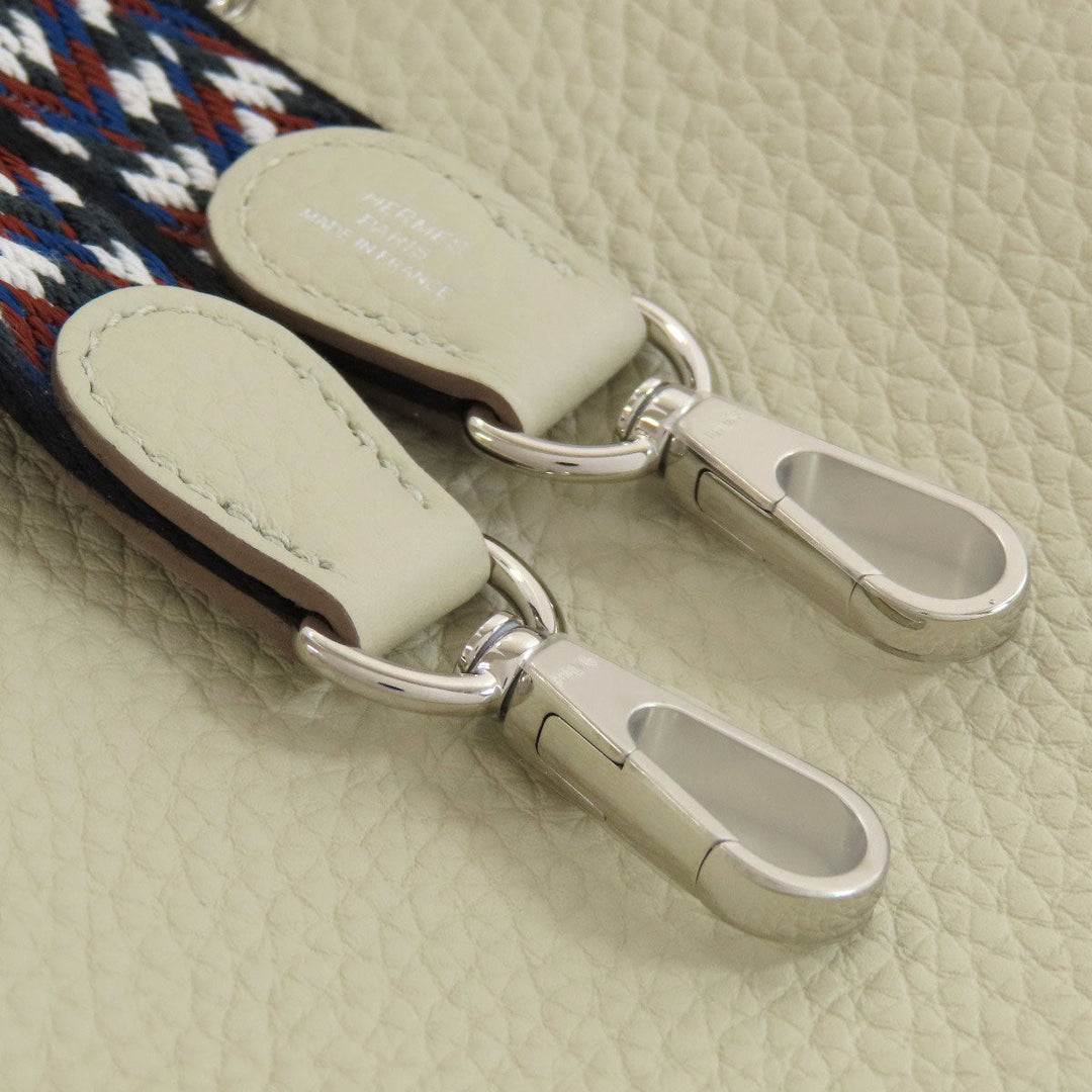 HERMES Shoulder Bag Taurillon Clemence white Evelyn TPM Amazone SilverMetal Women Used Authentic