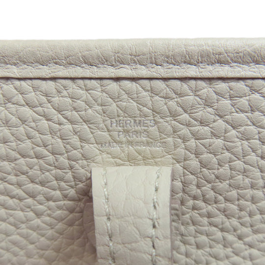 HERMES Shoulder Bag Taurillon Clemence white Evelyn TPM Amazone SilverMetal Women Used Authentic
