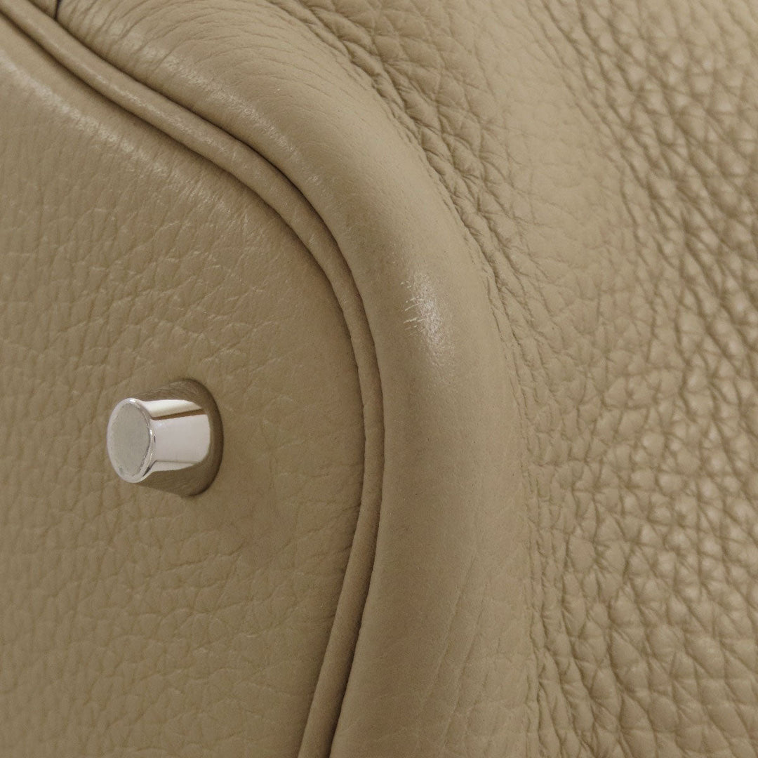 HERMES Handbag Taurillon Clemence beige Picotin Lock MM SilverMetal Women Used Authentic