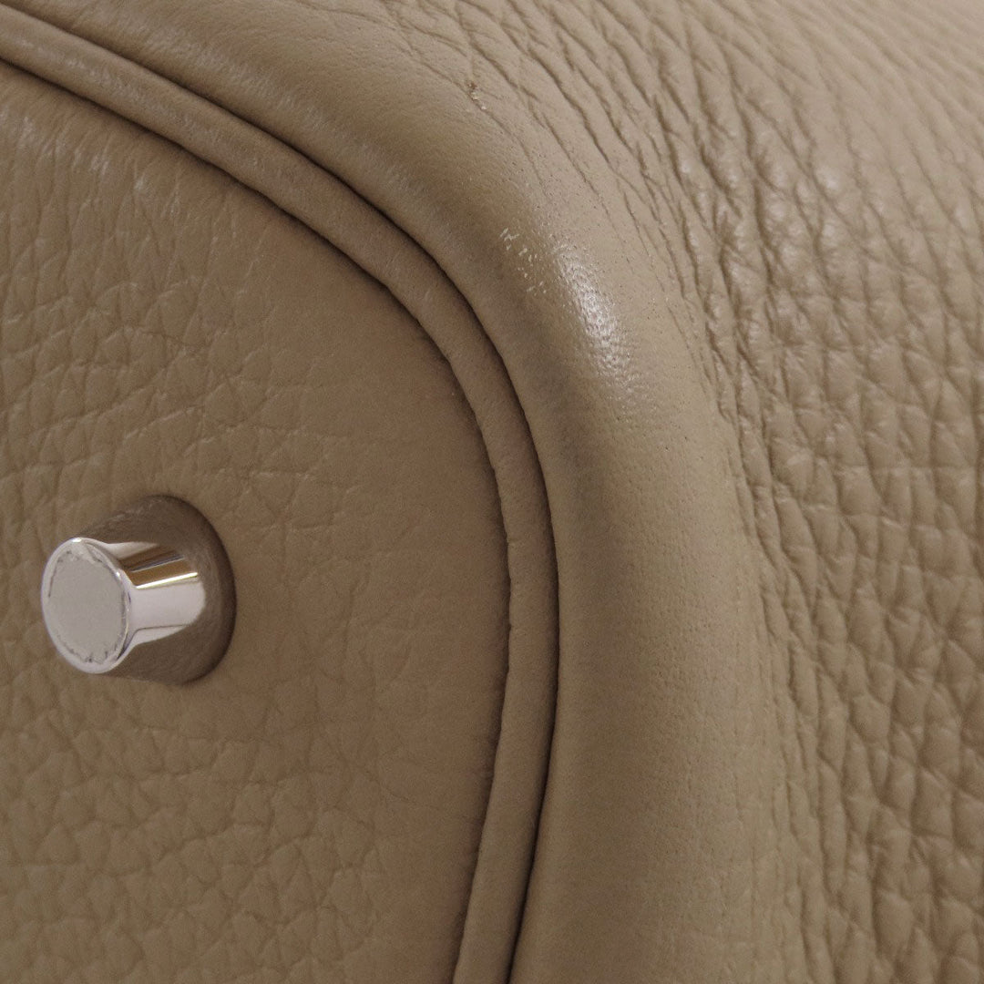 HERMES Handbag Taurillon Clemence beige Picotin Lock MM SilverMetal Women Used Authentic