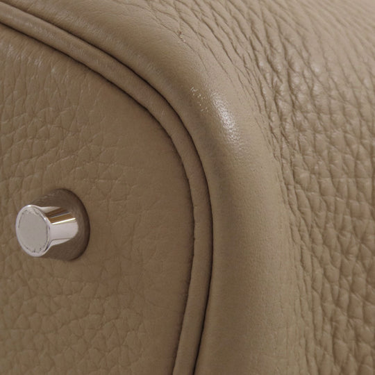 HERMES Handbag Taurillon Clemence beige Picotin Lock MM SilverMetal Women Used Authentic