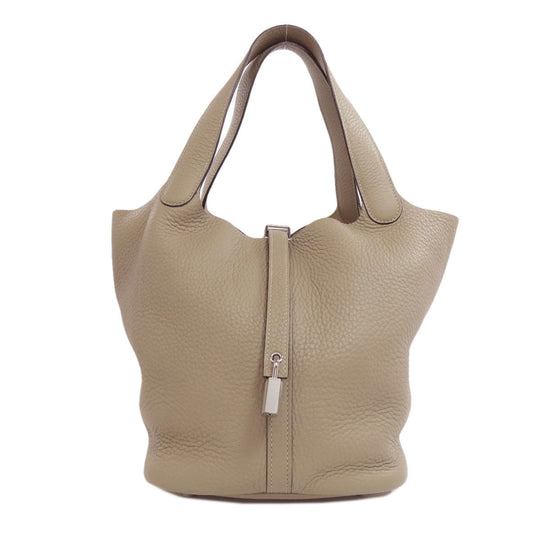 HERMES Handbag Taurillon Clemence beige Picotin Lock MM SilverMetal Women Used Authentic