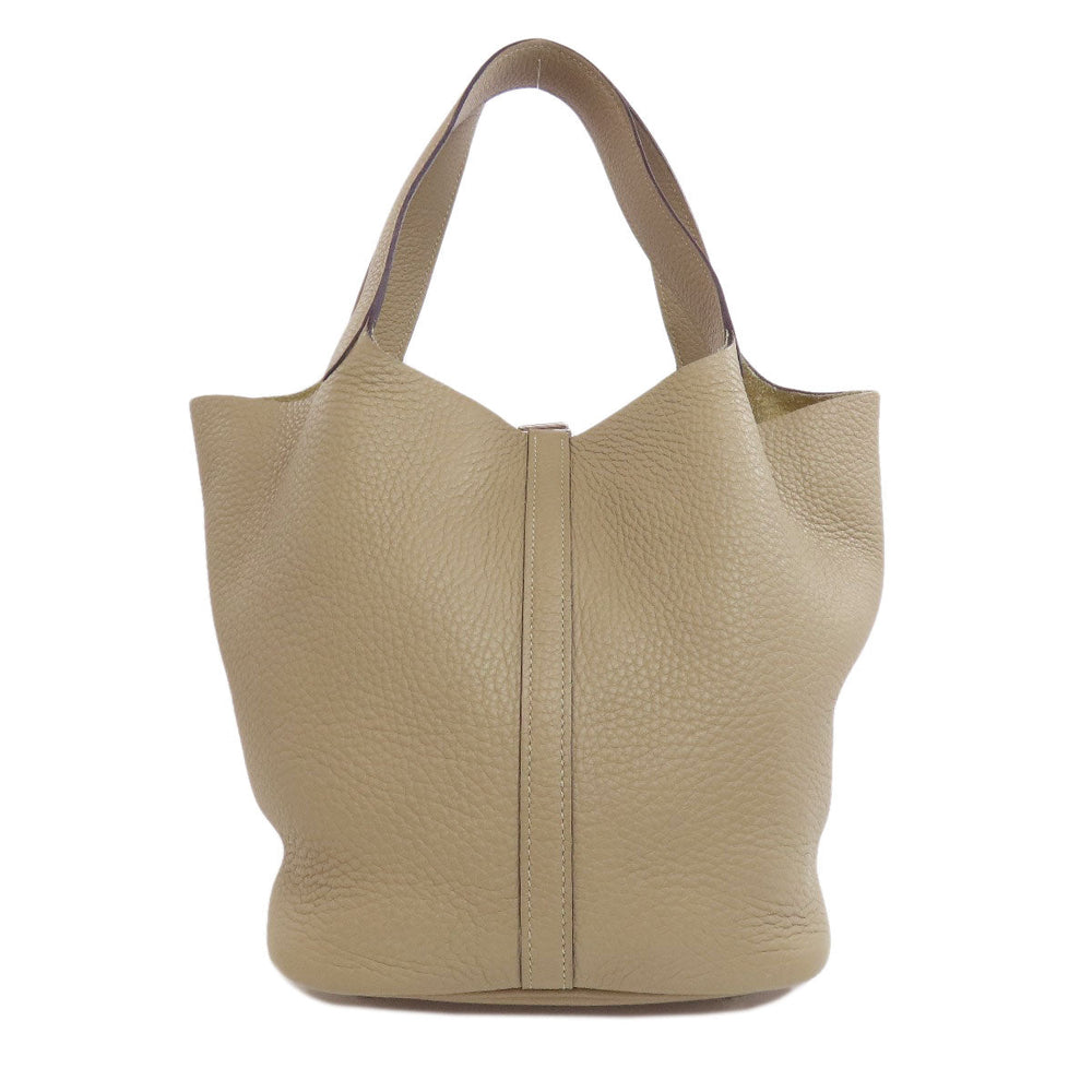 HERMES Handbag Taurillon Clemence beige Picotin Lock MM SilverMetal Women Used Authentic