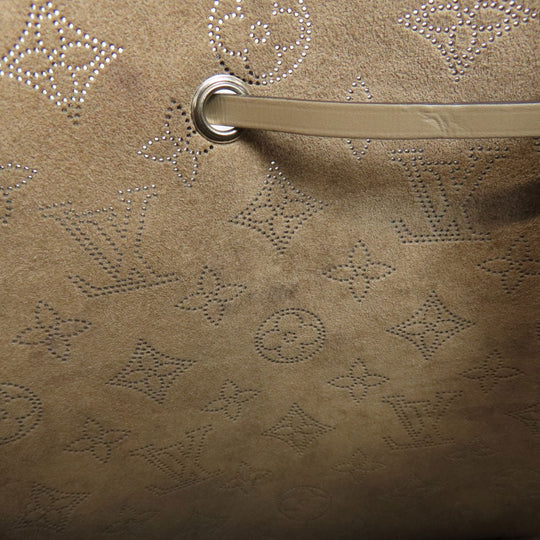 LOUIS VUITTON Handbag M55799 Mahina leather beige Mulia Women Used Authentic
