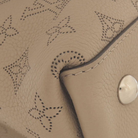LOUIS VUITTON Handbag M55799 Mahina leather beige Mulia Women Used Authentic