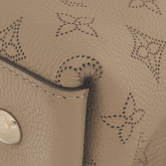 LOUIS VUITTON Handbag M55799 Mahina leather beige Mulia Women Used Authentic