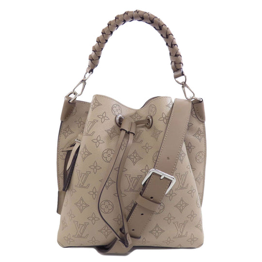 LOUIS VUITTON Handbag M55799 Mahina leather beige Mulia Women Used Authentic