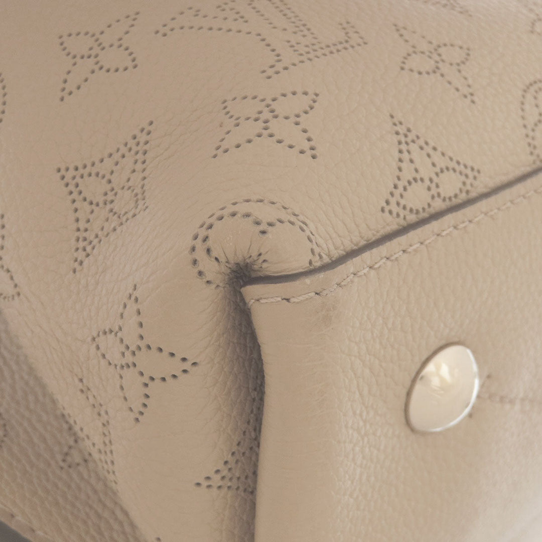 LOUIS VUITTON Handbag M55799 Mahina leather beige Mulia Women Used Authentic
