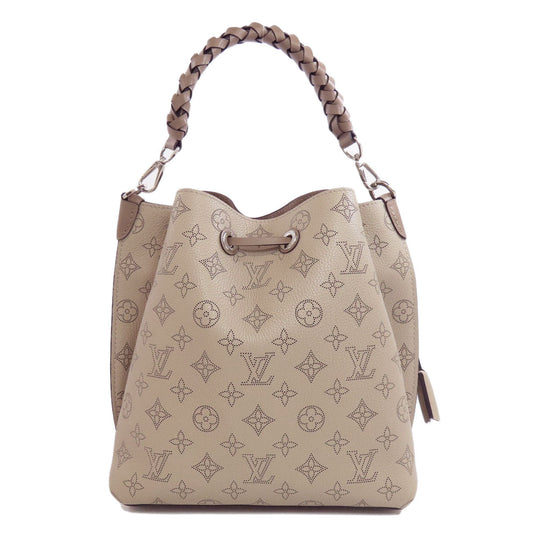 LOUIS VUITTON Handbag M55799 Mahina leather beige Mulia Women Used Authentic