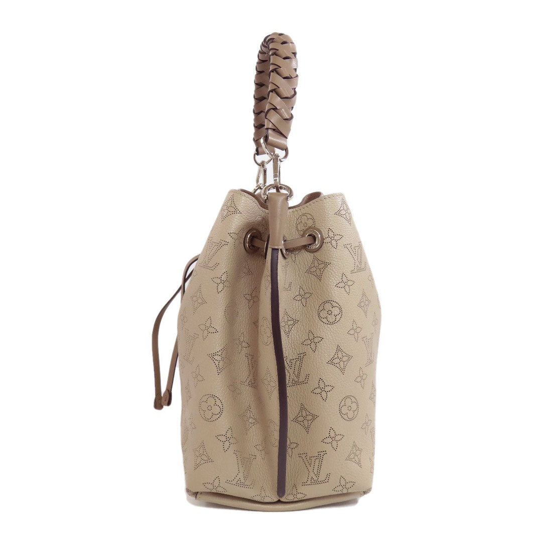 LOUIS VUITTON Handbag M55799 Mahina leather beige Mulia Women Used Authentic