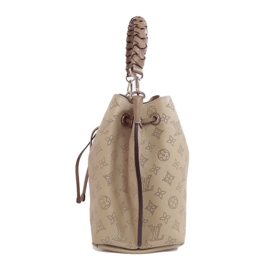 LOUIS VUITTON Handbag M55799 Mahina leather beige Mulia Women Used Authentic