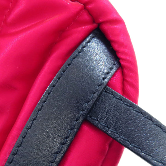 MONCLER Shoulder Bag Nylon Red logo Women Used Authentic